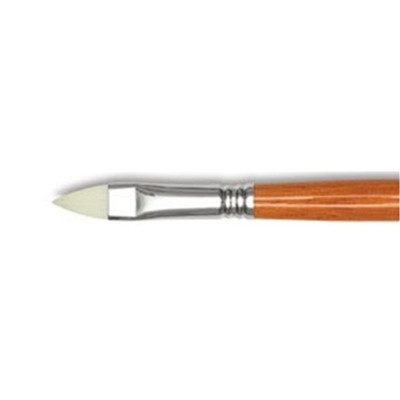 Escoda WHITE SYNTHETIC CAT'S TONGUE BRUSH LONG HANDLE 4525 SERIES #12
