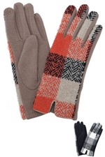Women's Soft Warm Classic Plaid and Check Pattern Smart Touch Screen Glove