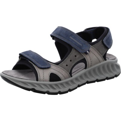 Ara Elias Herren Trekkingsandale,Outdoor,Leder,Klett,Blue/Grey/Black,Gr. 41-46