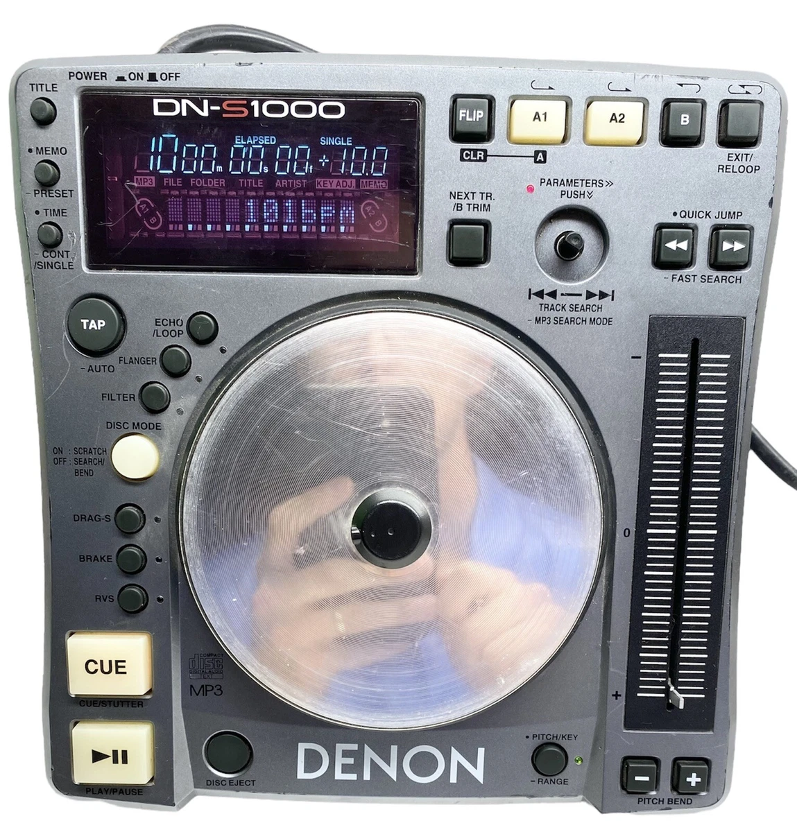 Denon DN-S1000 Professional DJ Turntable Tabletop CD CDJ MP3 Player TESTED  READ!