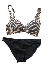 Marks  Spencer/TU Black Mix Padded Lingerie Fit Bandeau Bikini Set UK 10