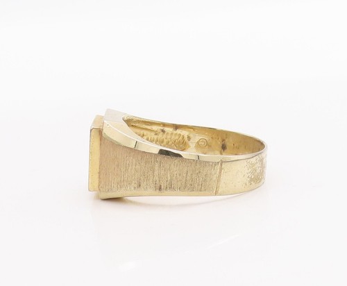 925 Sterling Silver Vintage Ring Gold Plated Solid Diamonds Inlay Sz 10 RG28634 - Picture 5 of 8