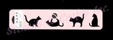 Cat Stencil, Playing Cats With Ball, Animals Craft Painting DIY Template Pattern