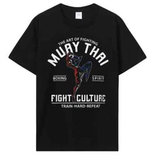 Summer Men Fashion Brand Cotton T Shirt Cool Muay Thai T-shirt Men Wai Kru Thail