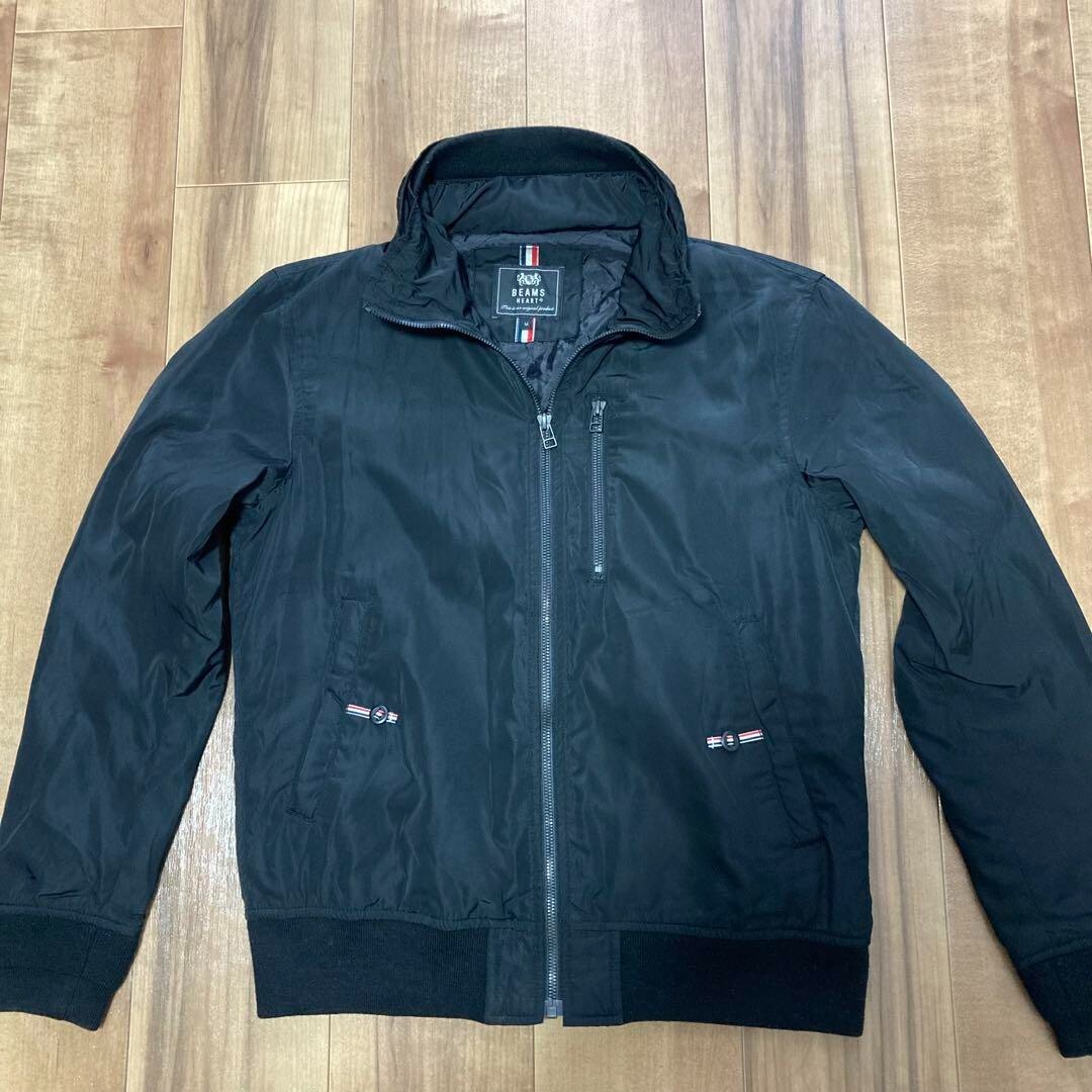 BEAMS HEART Full zip Blouson Jacket Outer Black Polyester BEAMS HEART Full zip Blouson Jacket Outer Black Polyester