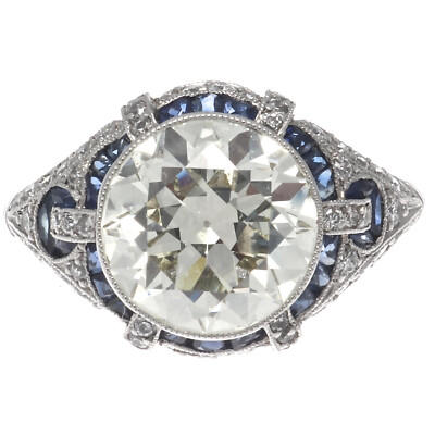 1890s Vintage 2.43Ct White Round Moissanite Art Deco Ring In 925 Sterling Silver