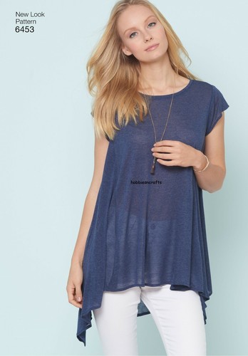 NEW LOOK 6453 MISSES' EASY TOPS Just 4 Knits Sewing pattern Sizes 6 - 18 - Picture 4 of 6