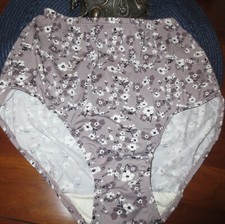 OLGA TAUPE floral 90s full coverage WITHOUT a STITCH style 23173J panties M / 6