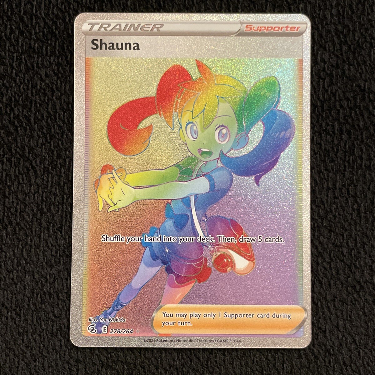 Shauna 278/264 RAINBOW RARE Pokemon TCG Fusion Strike NM