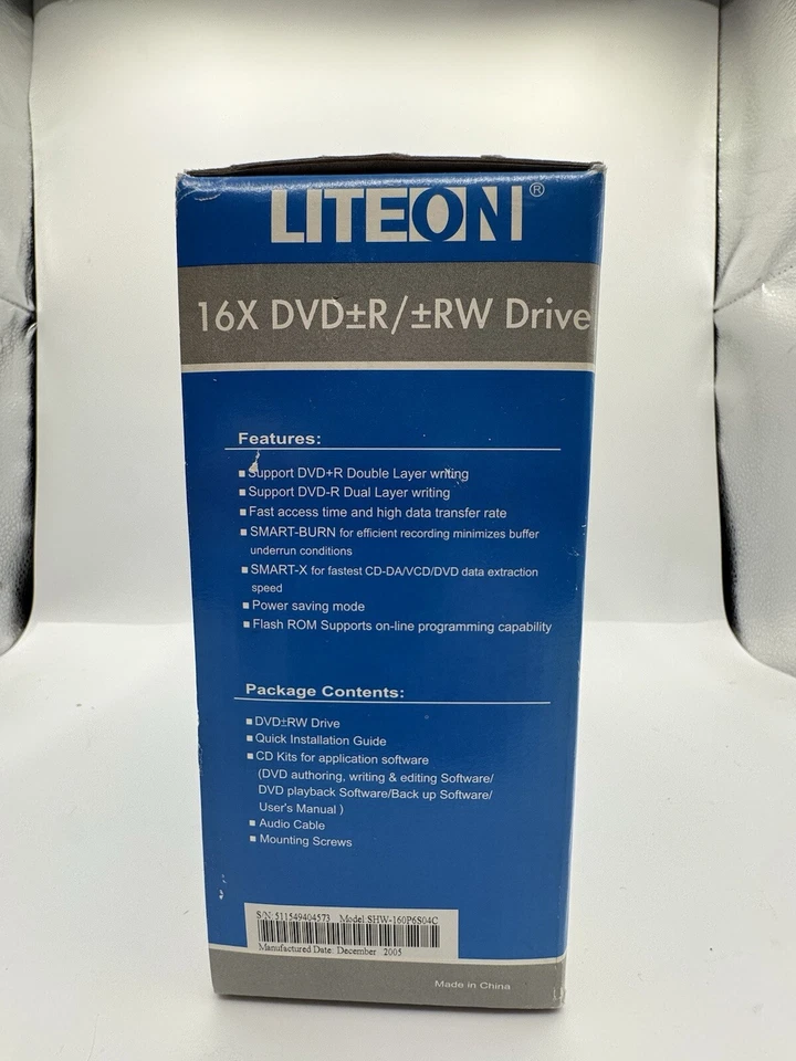 Lite-On SHW-160P6S04C Rewritable Driver 16X DVD=R/‡RW Drive Silver Bezel SEALED - Image 4 of 4