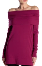 Lafayette 148 NY Convertible Off-the-Shoulder Wool Sweater Amarilis M NWT $498