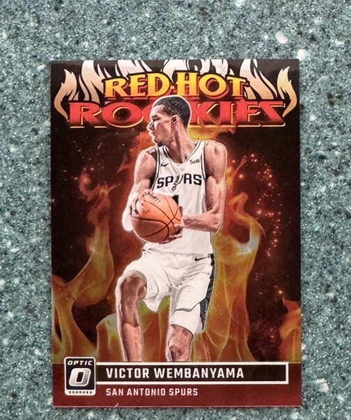2023-24 Donruss Optic Victor Wembanyama Red Hot Rookies Prizm Card #2 - /99