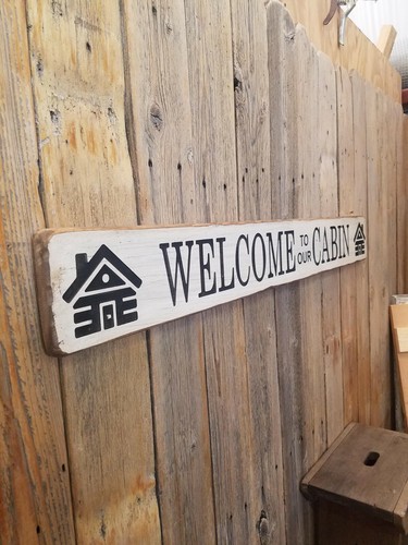 WELCOME to our CABIN/Rustic/Carved/Wood/Sign/Lodge/Home/Cabin/lake/river/décor - Picture 4 of 7
