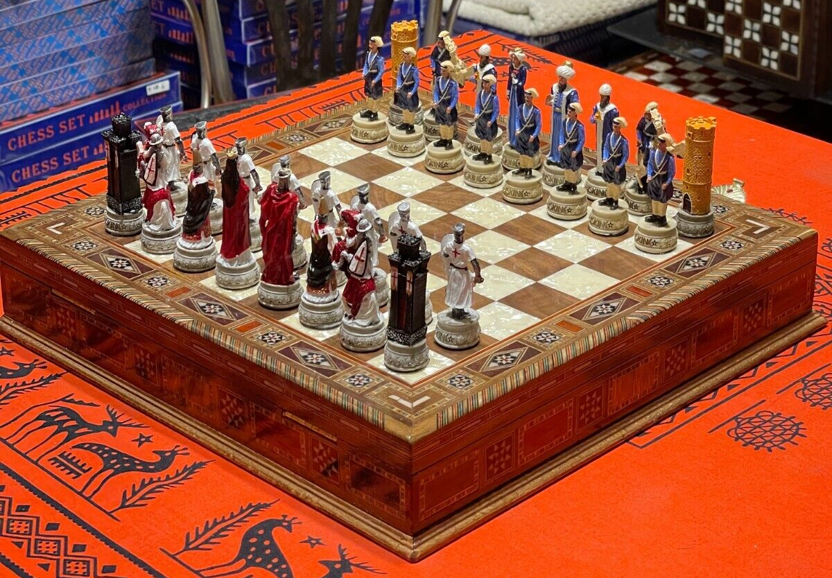 15.3 Personalized Chess Set Handmade, Sets With Metal Pieces, Schach,  Custom Set, Board Storage - Yahoo Shopping