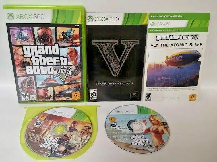 Grand Theft Auto V 5 Xbox 360 - Complete- W/ Manual - Tested 710425491245