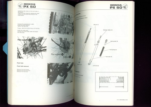 Honda PX50 (81-87) Factory Issue Shop Manual Book PX 50 AB05 PXR Benelux FR22 - Picture 12 of 15
