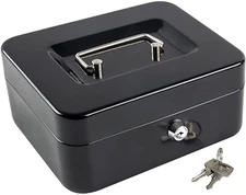 Steel Cash Box Safe Chest Key Lock Money Document Cash Jewelry NEW