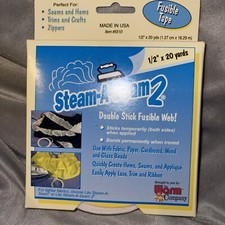 Warm Company Steam-A-Seam 2 Double Stick Fusible Web-.5"X20yd New In Box Crafts
