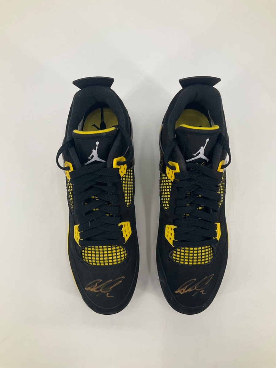 JAZZ CHISHOLM JR MIAMI MARLINS AIR JORDAN 4 SIGNED GAME USED