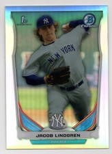 2014 Bowman Chrome Refractor Jacob Lindgren Prospect Card #53 - New York Yankees
