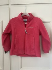 Columbia Jacket Girls XXS 4-5 Pink Fleece Full Zip Sweater Youth Kids Outdoors