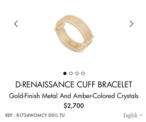 $2700 DIOR DRESS BRACELET CUFF D-RENAISSANCE VICTOIRE DE CASTELLANE GOLD CRYSTAL - Picture 2 of 19