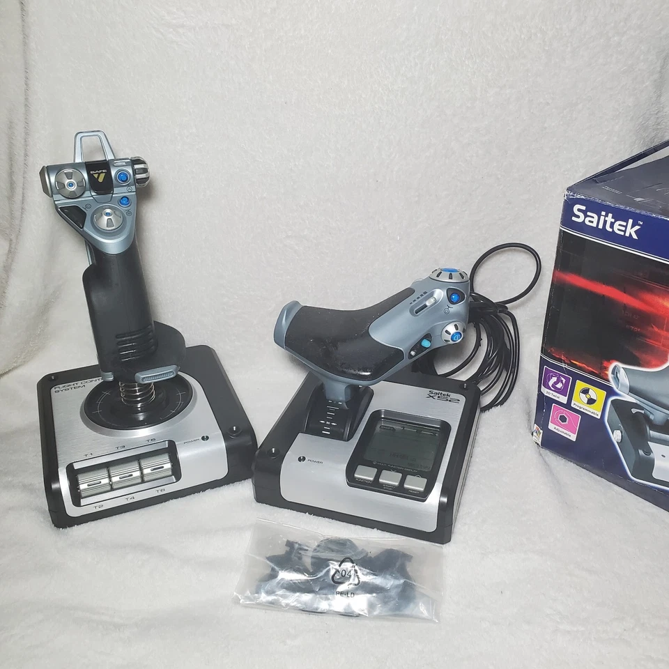 Saitek X52 PC Flight Simulator Joystick & Throttle Logitech Controller Free Game - Image 2 of 4