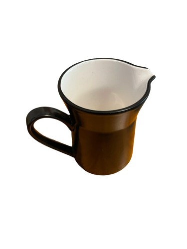 Vintage Mikasa Iron Stone Creamer Black and White Made in Japan Mid Century - Picture 2 of 7