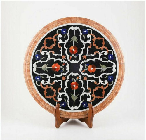 12" Table Marble Inlay Top pietra Dura Home antique dining coffee Decor b87 - Picture 2 of 3