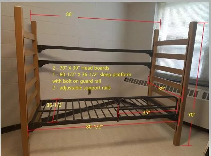Used camp dorm BUNK BEDS and two mattresses guard rails. Bulk discounts