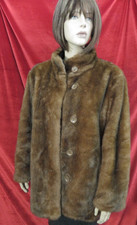 Frank Eden Brown Faux Fur Occasional Jacket Coat Uk 14