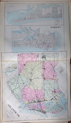 1905 ATLANTIC COUNTY ATLANTIC CITY VENTNOR NEW JERSEY ATLAS MAP - Main Image