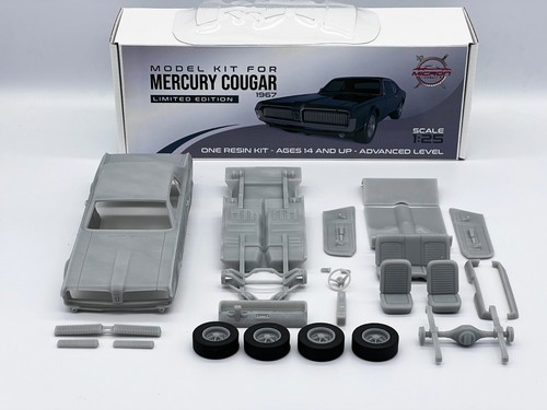 1:24 Model Kit For Mercury Cougar 1967 Unpainted Resin Kit With Clear Windows - Picture 2 of 10
