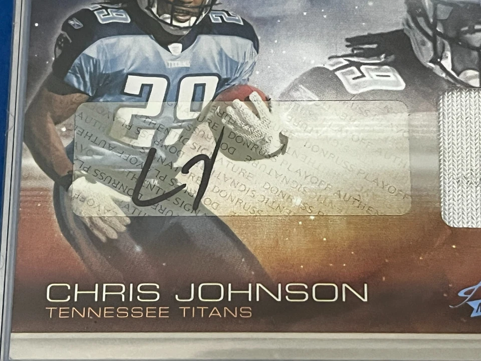 Chris Johnson 2008 Absolute Star Gazing #2 parche autografiado RC/25 ¡Raro! Foto 2 de 4