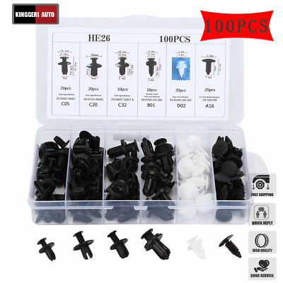 #ad 100x For Toyota Fixing Fastener Kit Bumper Fender Liner Push Type Retainer Clips $11.40