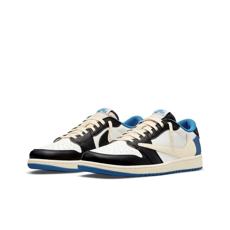 Size 10 - Jordan 1 Retro x Fragment Design x Travis Scott Low Blue - Image 3 of 4