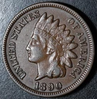 1890 INDIAN HEAD CENT - With LIBERTY & DIAMONDS - XF EF