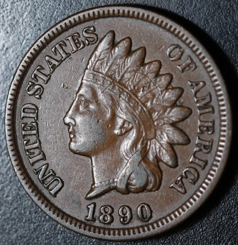 1890 INDIAN HEAD CENT - With LIBERTY & DIAMONDS - XF EF
