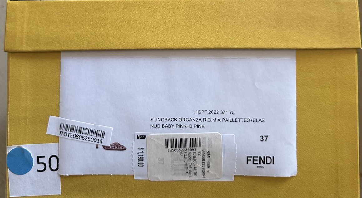 New $1190 Fendi Colibri Lite Pailette Sequin Slingback Pumps Baby Pink 7 US/37 E thumbnail 12