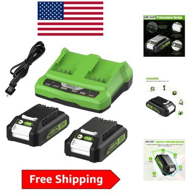 Complete Greenworks 24V Power Solution: 2Pack Batteries & Rapid Charger Included