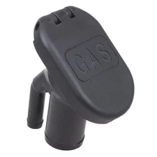 Vented Gas Fill 1.5in Hose 35 Degree Angled Neck Black Polymer Marine Fuel Cap