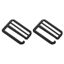 2Pcs G-Hook Webbing Buckles, 50mm Flat Tri-Glide, Black