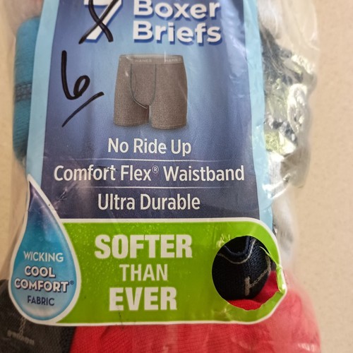 Hanes Boys Boxer Briefs Size L 6 Pack Tagless No Ride Up Comfort Waistband - Picture 4 of 4