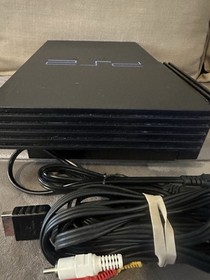 Sony PlayStation 2 PS2 Fat SCPH-39001/N w/  Cords & Network Adapter. Tested!