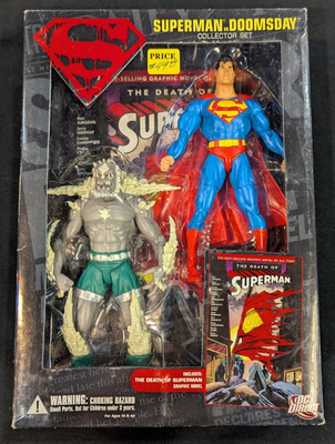 Superman vs. Doomsday Action Figure Collector Set 2 Pack New Comes w/Comic Book 