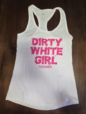 The Thread Shop Women's Size Small White With Pink Dirty White Girl Foreigner
