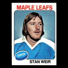 Stan Weir #132 1975 Topps Toronto Maple Leafs Hockey Card NHL EX