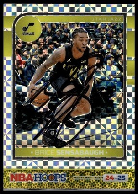 2024-25 Hoops #212 Brice Sensabaugh Premium Checkerboard Signed Card Auto IP