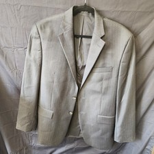 Ralph Lauren Mens Blazer Black With Blue And Grey Stripes Size 42R