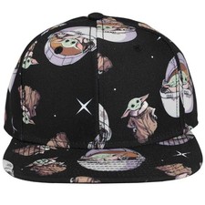 Star Wars: The Mandalorian - Grogu Snapback Hat All Over Print, Flat Bill - B